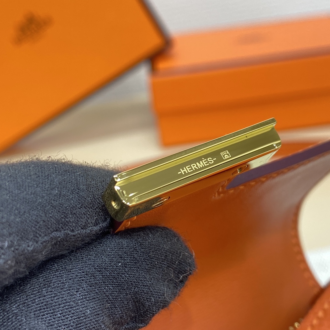 Hermes Constance Slim Wallet Belt Bag In Feu Orange Epsom Leather